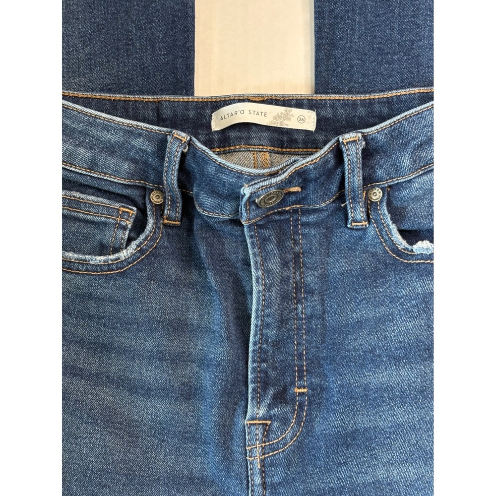 Altar'd State Hidden Jeans High Waisted Flared Denim Jeans Boho Western Festival - Picture 7 of 9